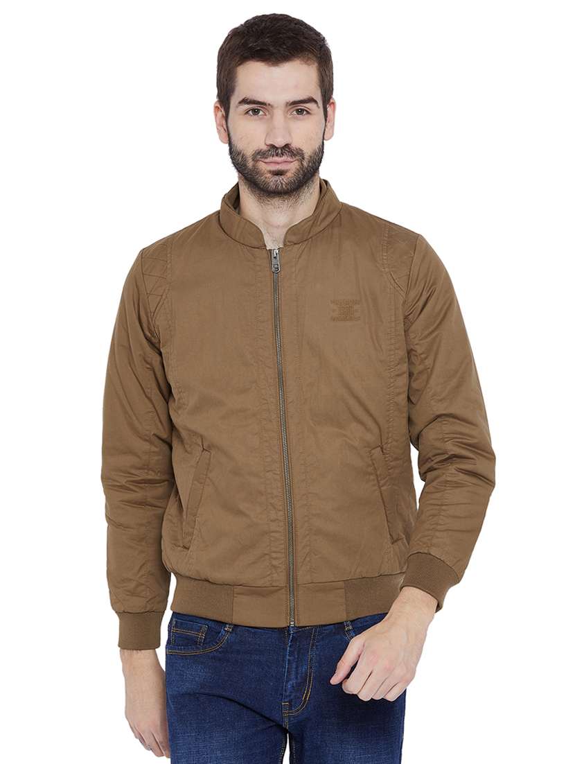 brown cotton bomber jacket