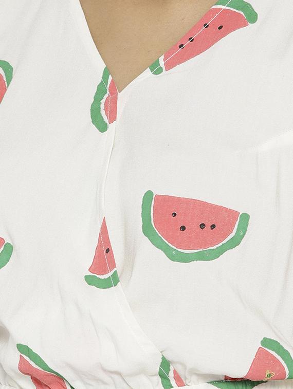over lap watermelon printed crop top - 15669766 - Standard Image - 4