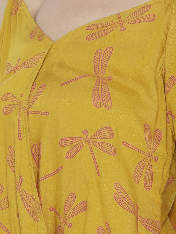 cold shoulder overlap printed top - 15669771 - Standard Image - 4