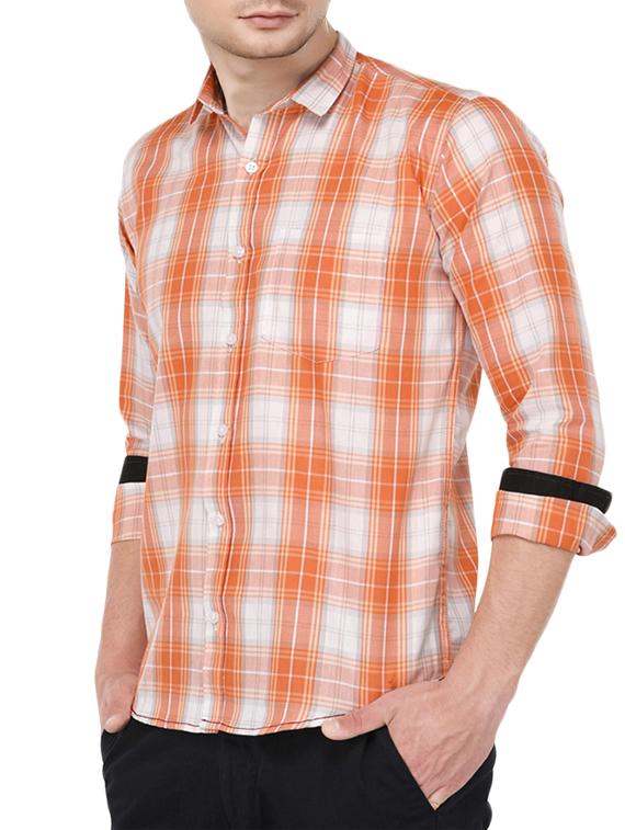 orange cotton casual shirt - 15670954 -  Standard Image - 1