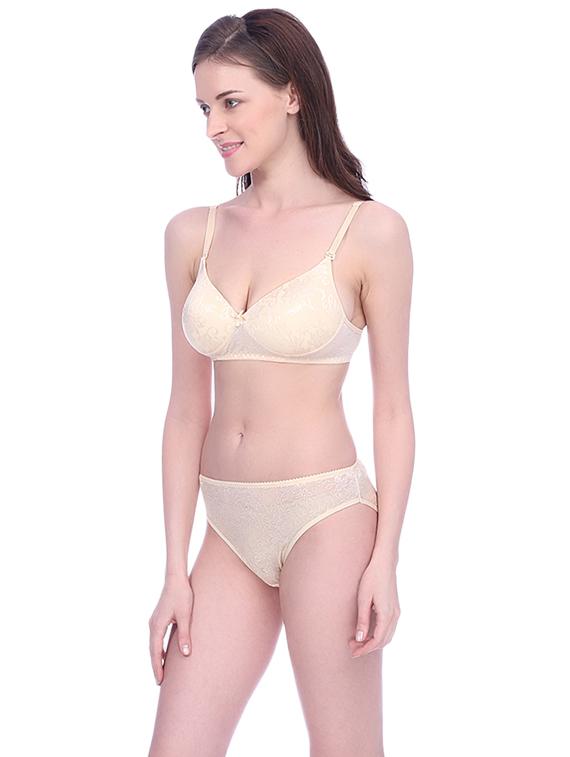 laced detachable bra & panty set - 15671015 - Standard Image - 1