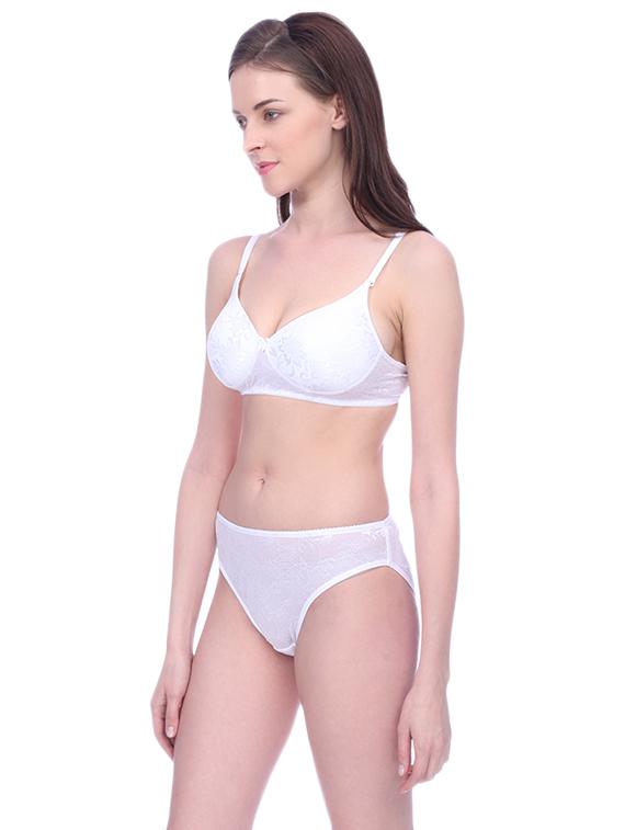 laced detachable bra & panty set - 15671016 - Standard Image - 1