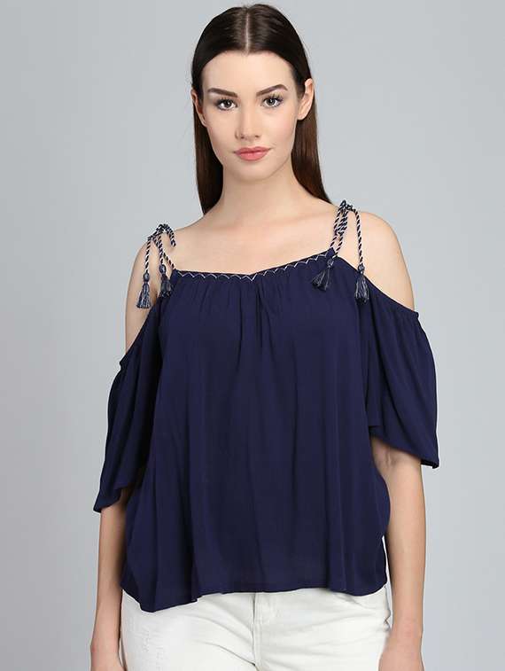 cold shoulder v neck top