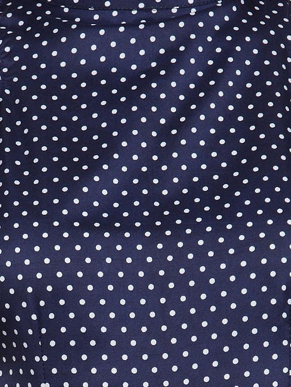 mock neck polka dotted full leg jumpsuit - 15675993 - Standard Image - 4