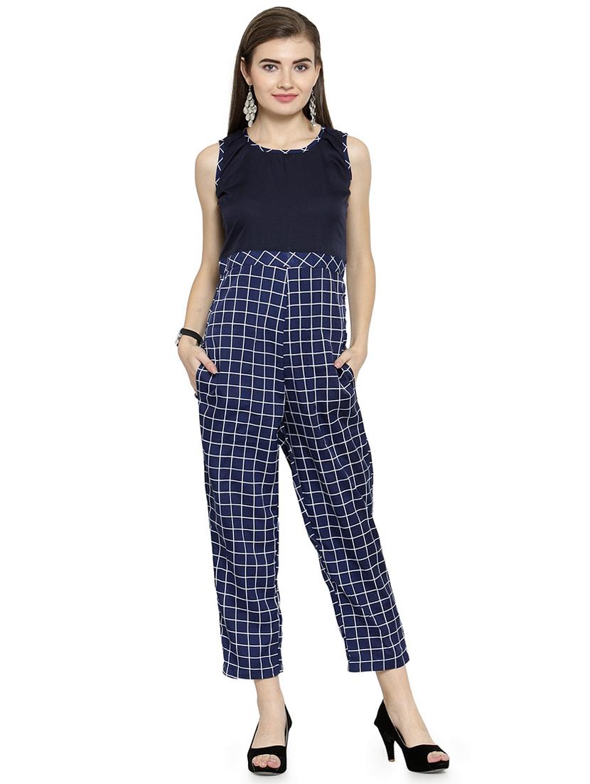 checkered full leg jumpsuit - 15676006 - Zoom Image - 0
