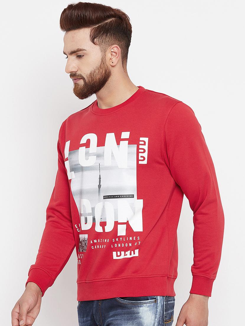 red printed sweatshirt - 15676130 - Standard Image - 1