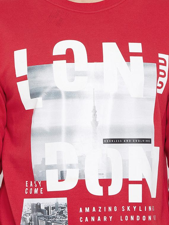 red printed sweatshirt - 15676130 - Standard Image - 4