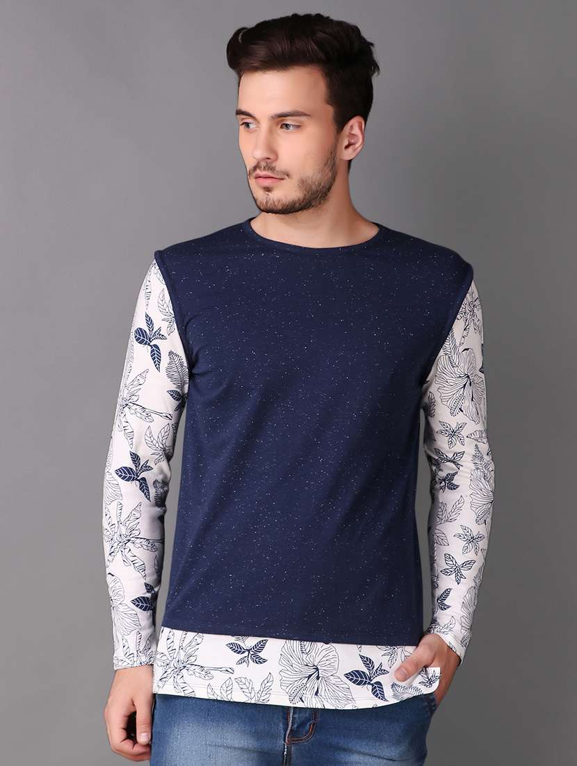 navy blue tropical printed tshirt - 15676150 -  Standard Image - 1