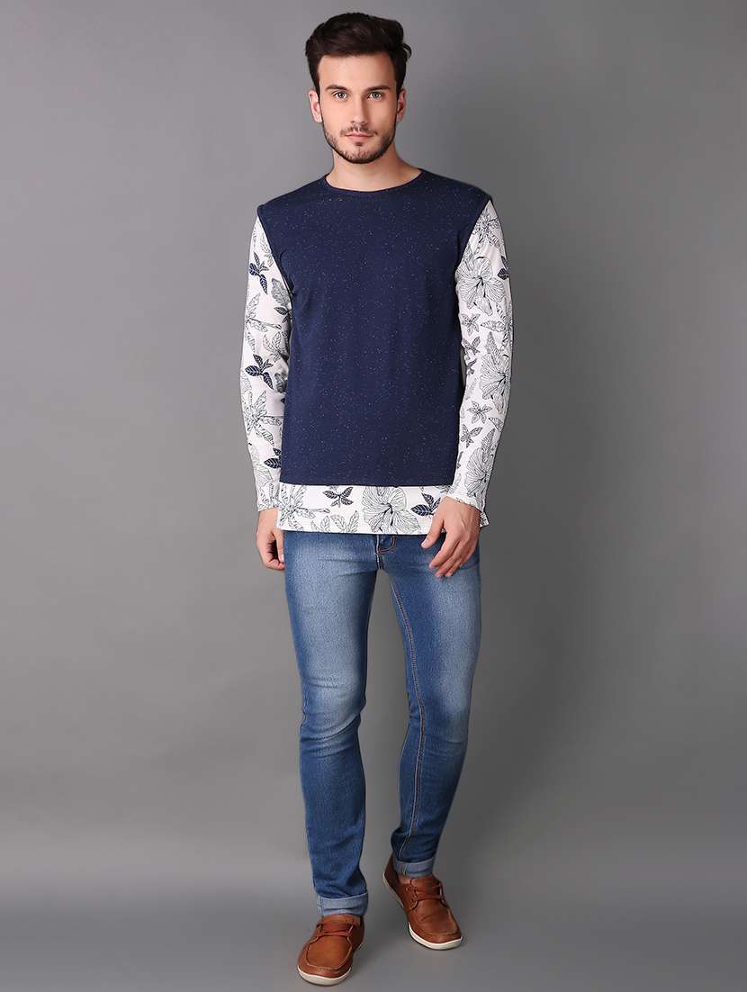 navy blue tropical printed tshirt - 15676150 -  Standard Image - 4