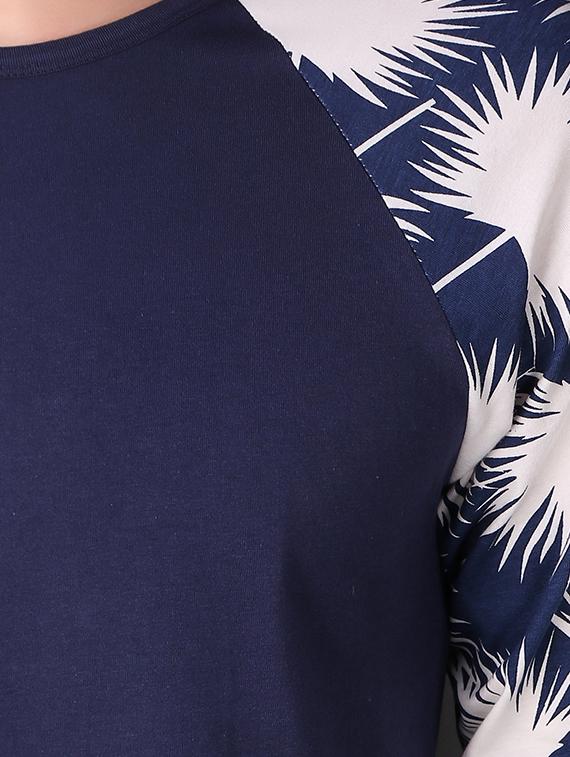 navy blue cotton raglan t-shirt - 15676151 - Standard Image - 4