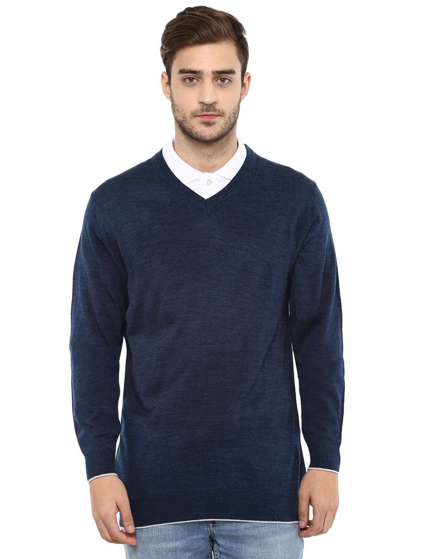 dark blue wool pullover