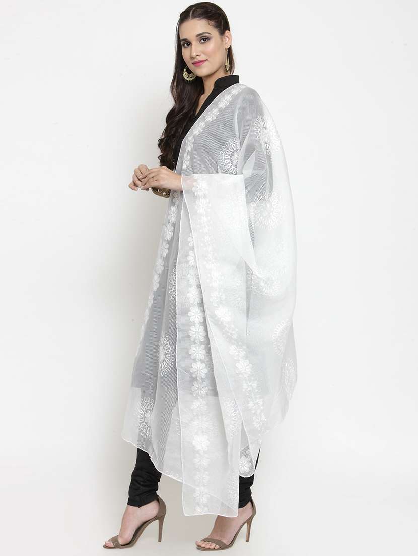 embroidered net dupatta