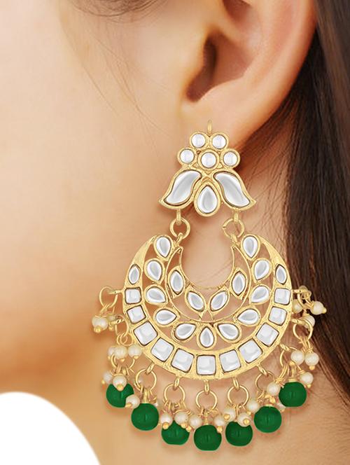 gold metal chandballi earring - 15678664 -  Standard Image - 0