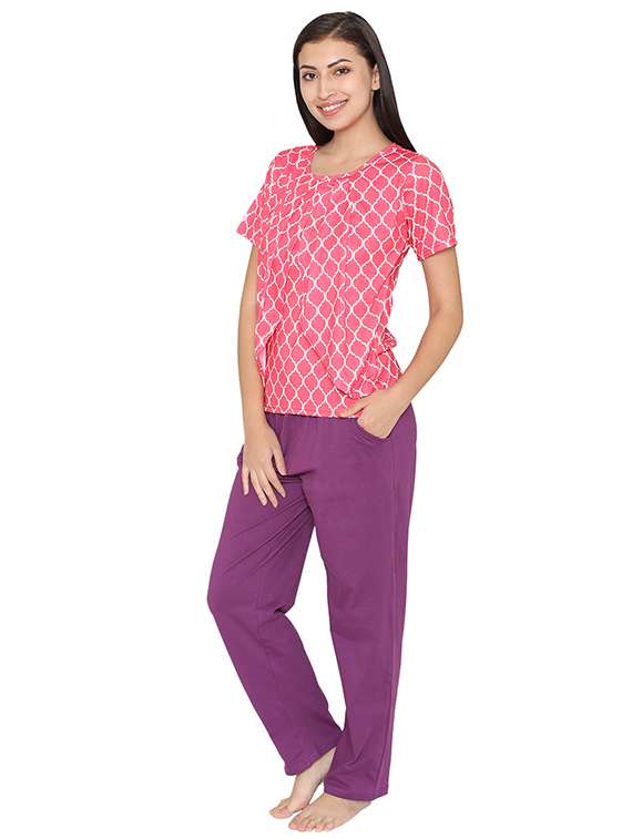 printed nightwear pajama set - 15679639 - Standard Image - 1