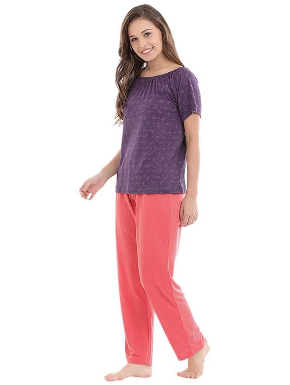 printed nightwear pajama set - 15679643 -  Standard Image - 1