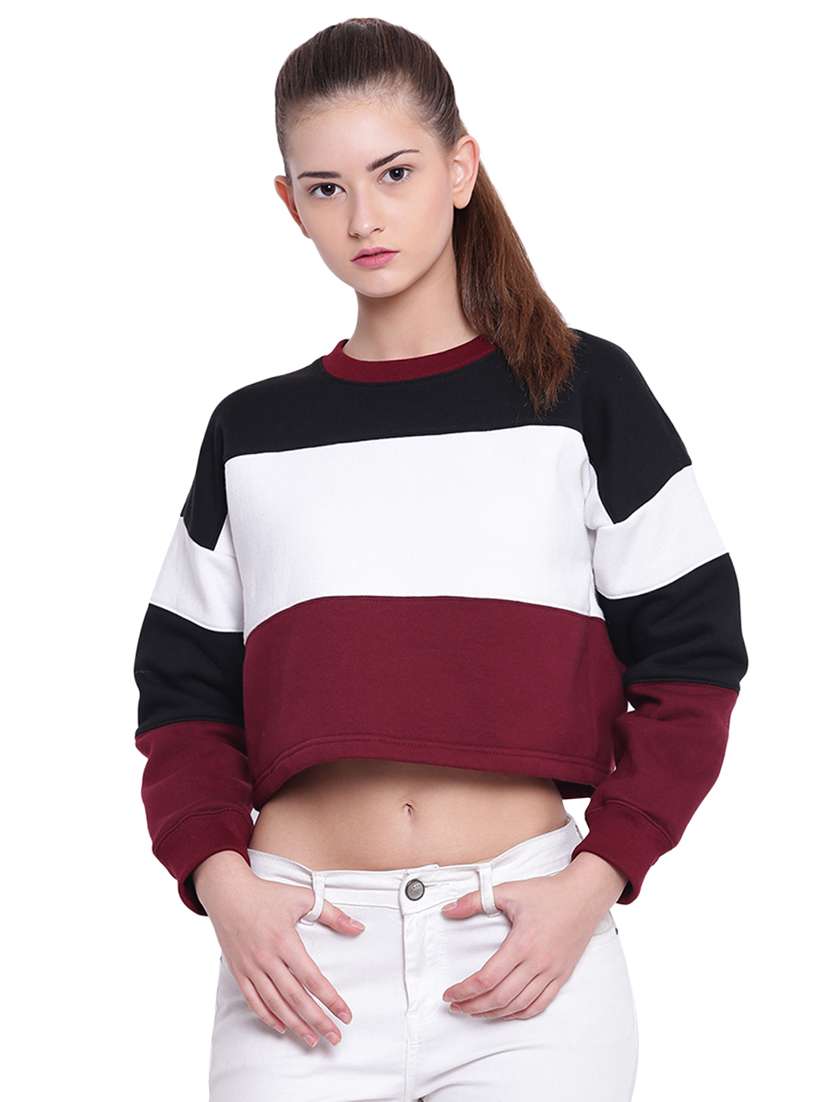 color block cropped sweatshirt
