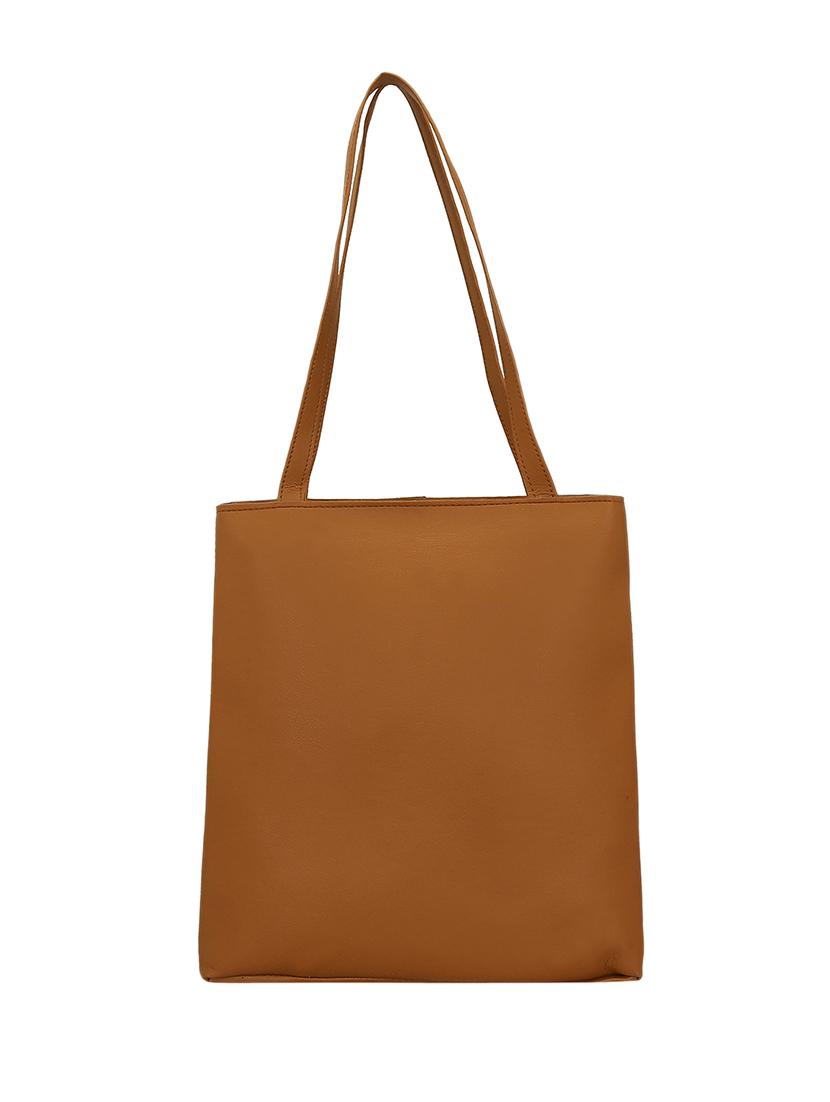 tan leatherette (pu) regular tote - 15681853 - Standard Image - 1
