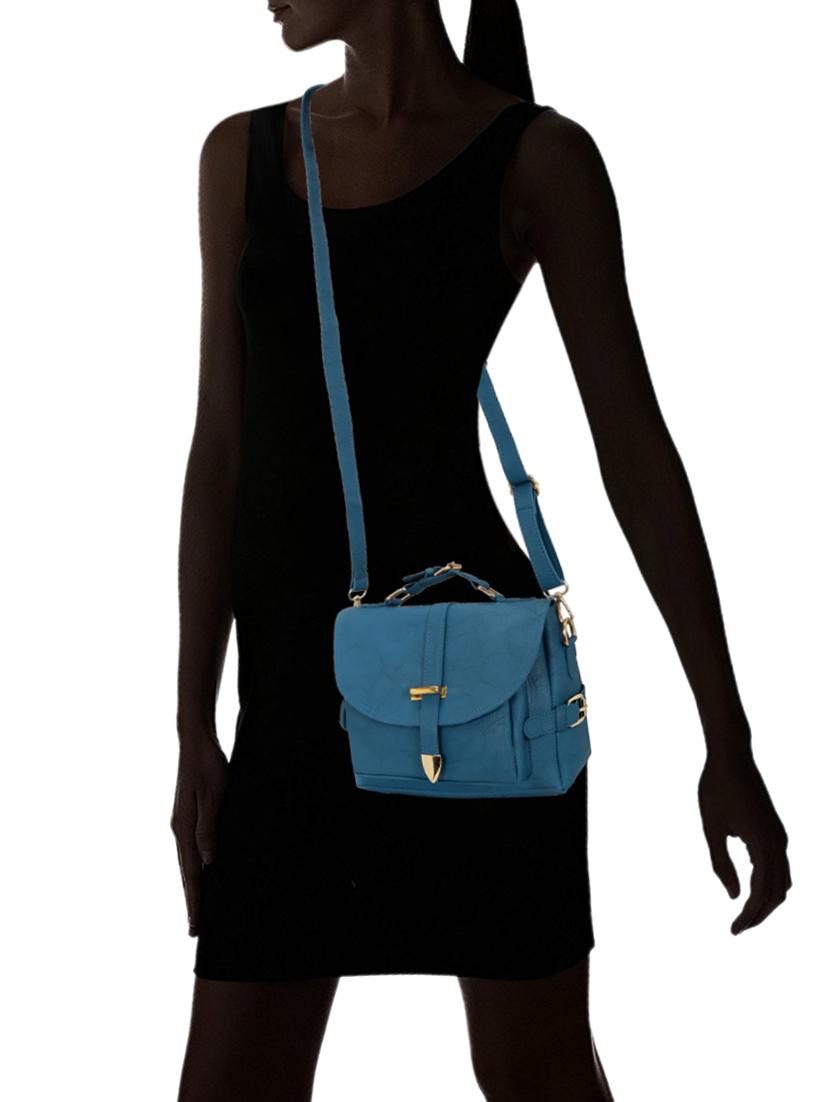 blue leatherette (pu) sling bag - 15681859 - Standard Image - 4