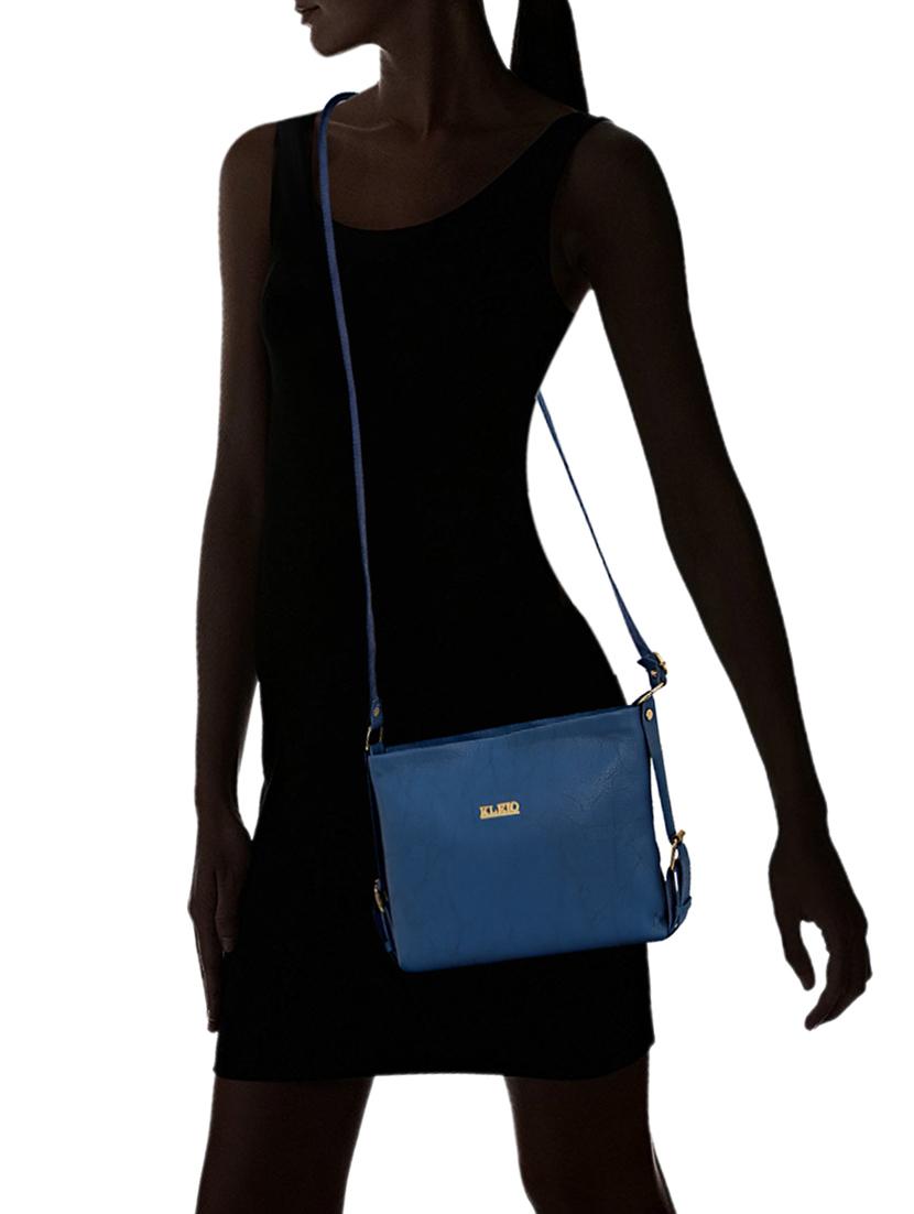blue leatherette (pu) sling bag - 15681869 - Standard Image - 4