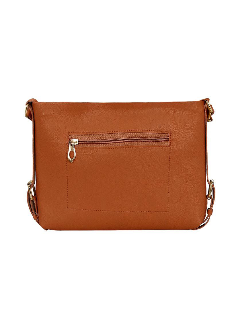 tan leatherette (pu) sling bag - 15681876 - Standard Image - 1