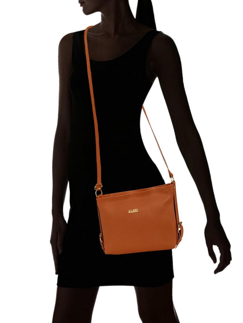tan leatherette (pu) sling bag - 15681876 - Standard Image - 4