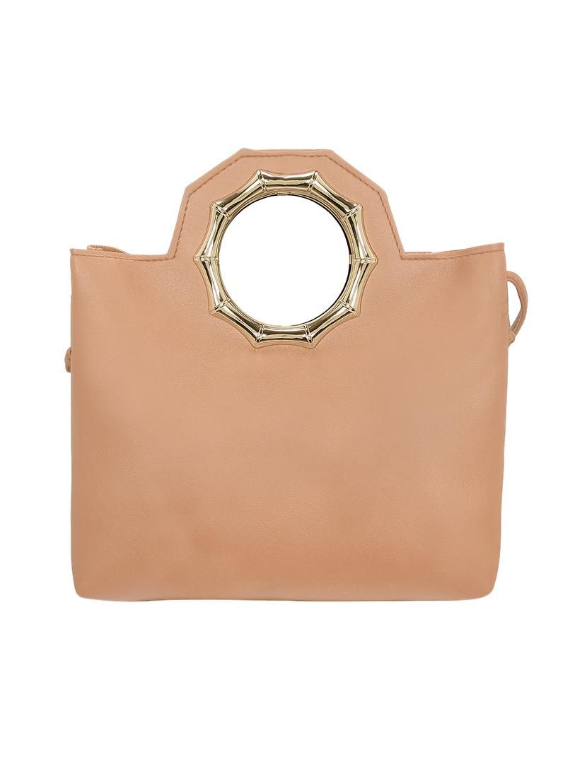 beige leatherette (pu) sling bag - 15681883 - Standard Image - 1