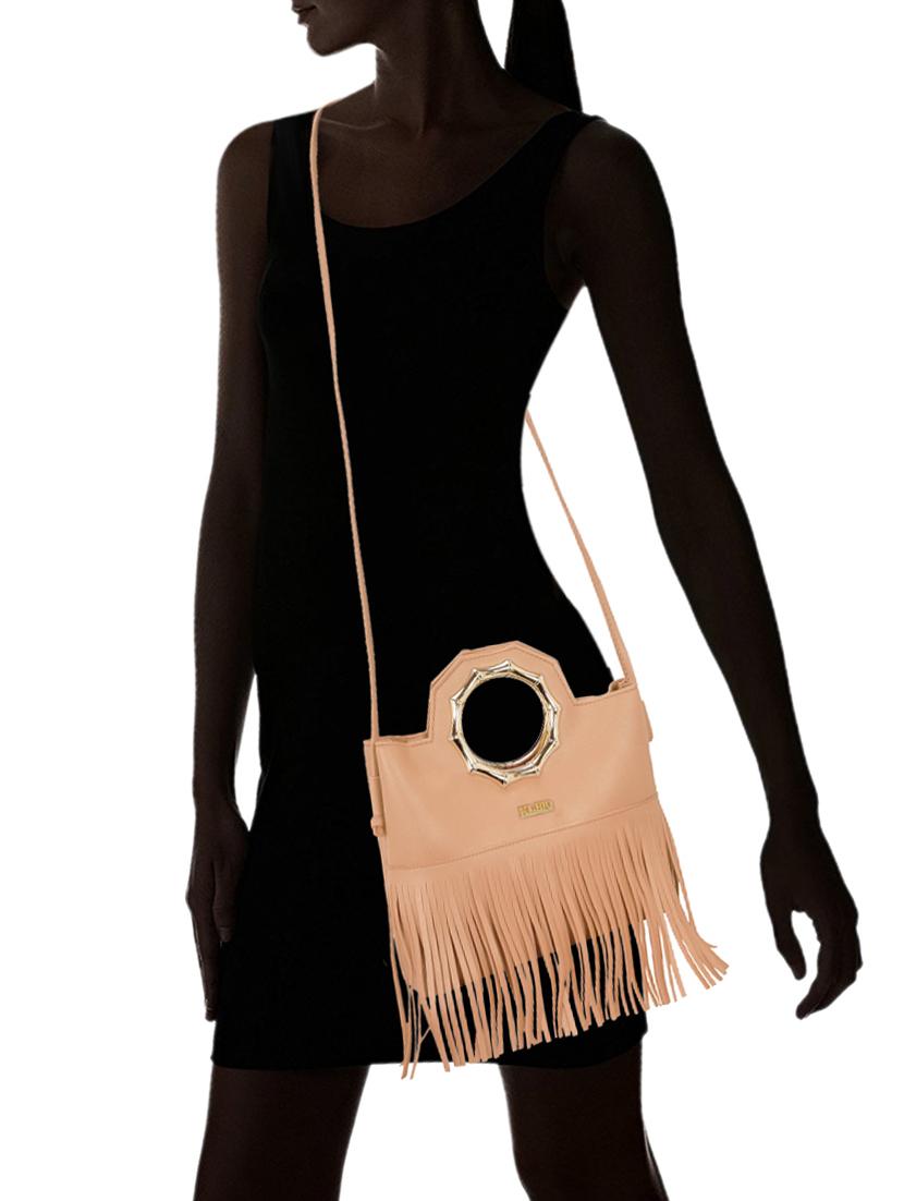 beige leatherette (pu) sling bag - 15681883 - Standard Image - 4
