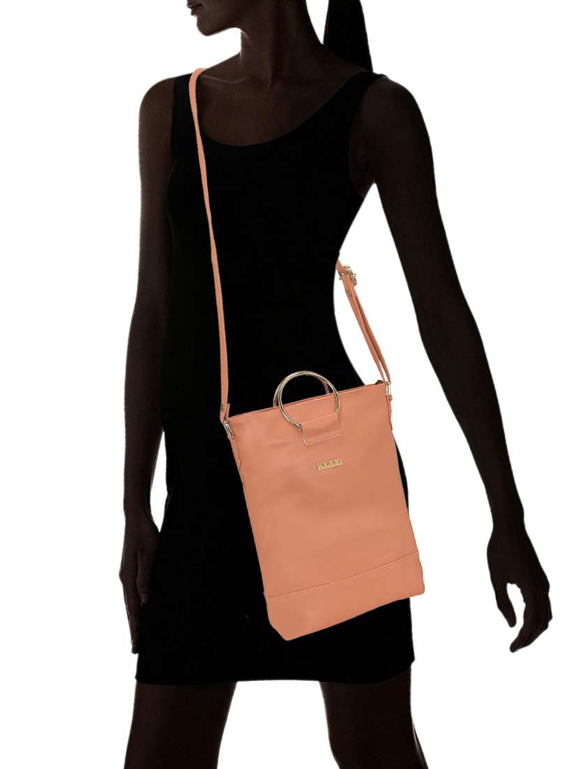 pink leatherette (pu) sling bag - 15681908 -  Standard Image - 4