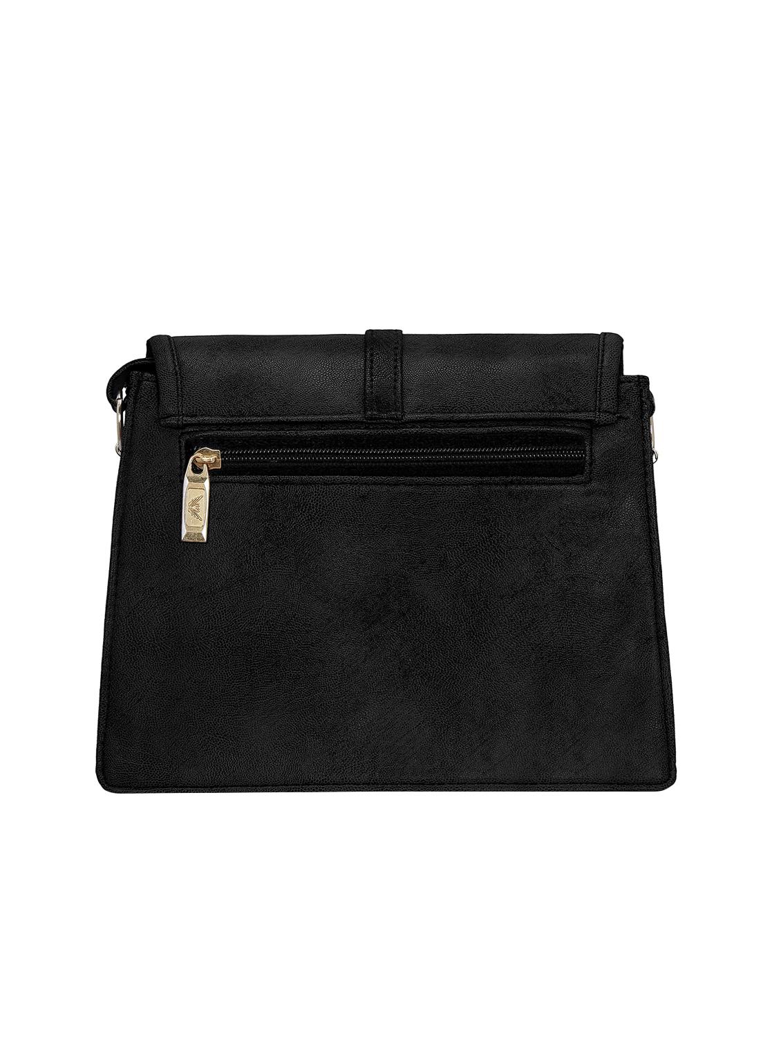 black leatherette (pu) sling bag - 15681921 -  Standard Image - 1