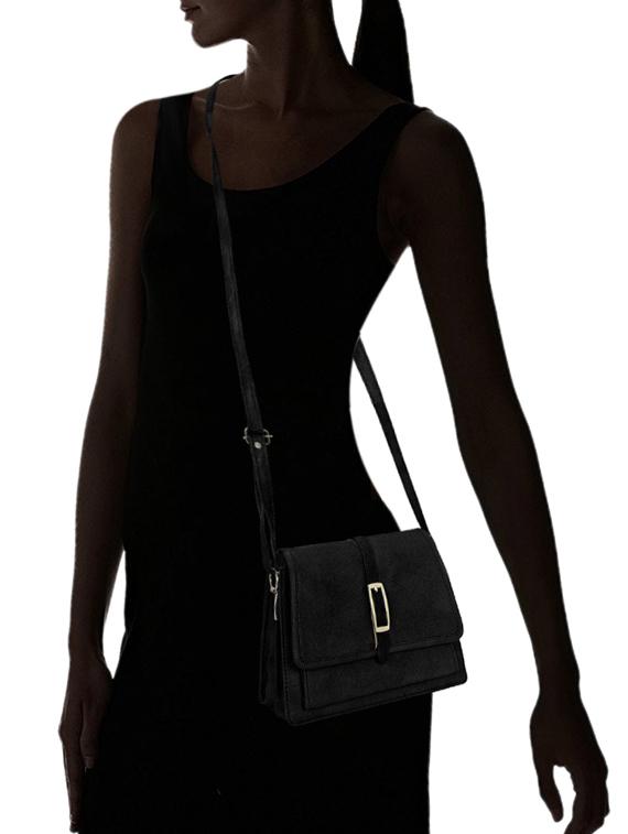 black leatherette (pu) sling bag - 15681921 - Standard Image - 4