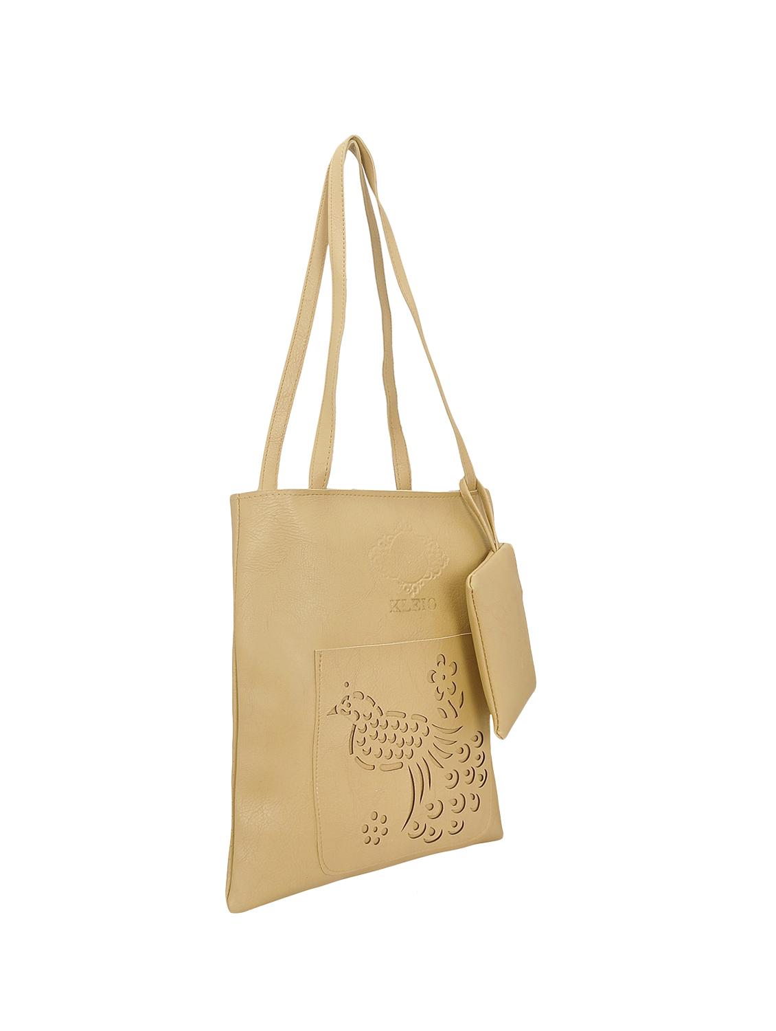 cream leatherette (pu) regular tote - 15681937 - Standard Image - 4