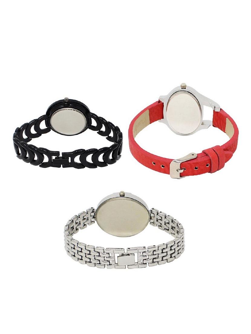 set of 3 round dial analog watch combo -(lk201-206-227) - 15682247 - Standard Image - 1