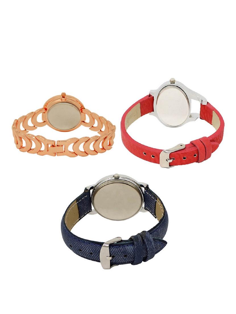 set of 3 round dial analog watch combo -(lk202-206-241) - 15682836 - Standard Image - 1