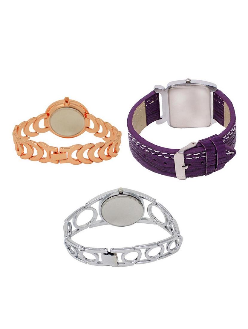 set of 3 round dial analog watch combo -(lk202-207-233) - 15682860 - Standard Image - 1