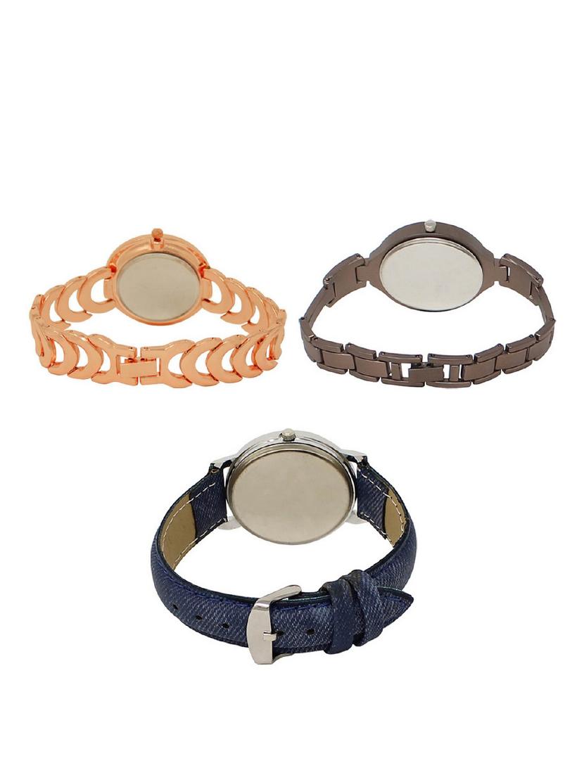 set of 3 round dial analog watch combo -(lk202-236-241) - 15683270 - Standard Image - 1