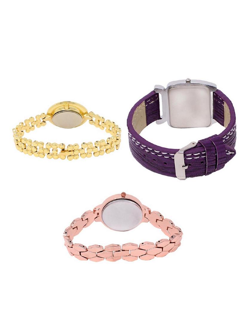 set of 3 round dial analog watch combo -(lk203-207-215) - 15683386 - Standard Image - 1