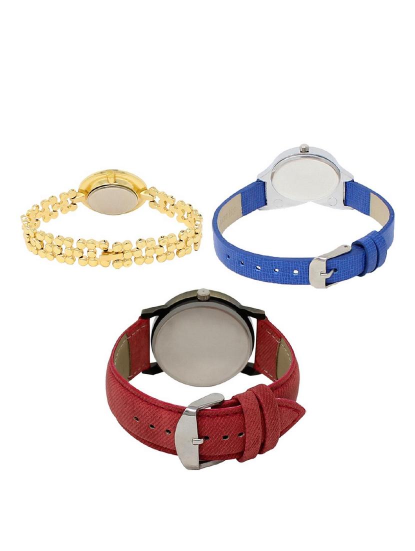 set of 3 round dial analog watch combo -(lk203-208-230) - 15683431 - Standard Image - 1