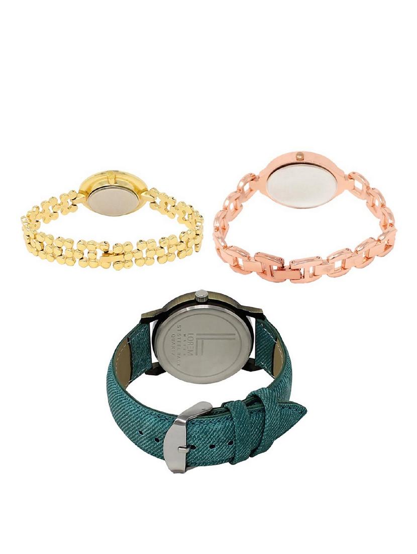 set of 3 round dial analog watch combo -(lk203-210-229) - 15683480 - Standard Image - 1