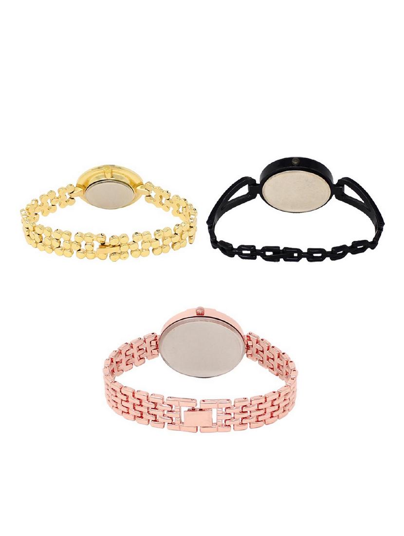 set of 3 round dial analog watch combo -(lk203-211-228) - 15683503 - Standard Image - 1