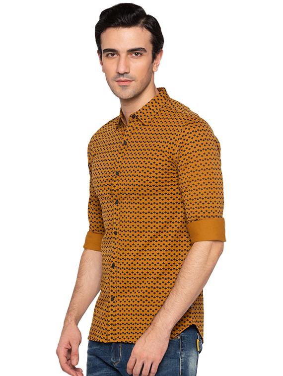yellow cotton casual shirt - 15691486 - Standard Image - 1