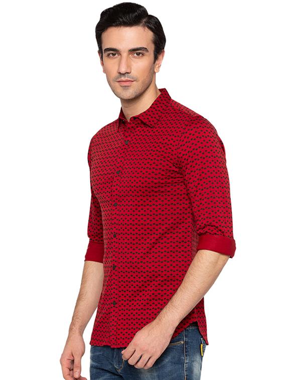 red cotton casual shirt - 15691487 - Standard Image - 1