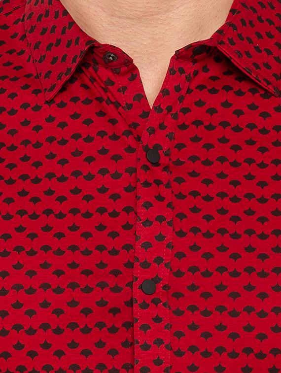 red cotton casual shirt - 15691487 - Standard Image - 4