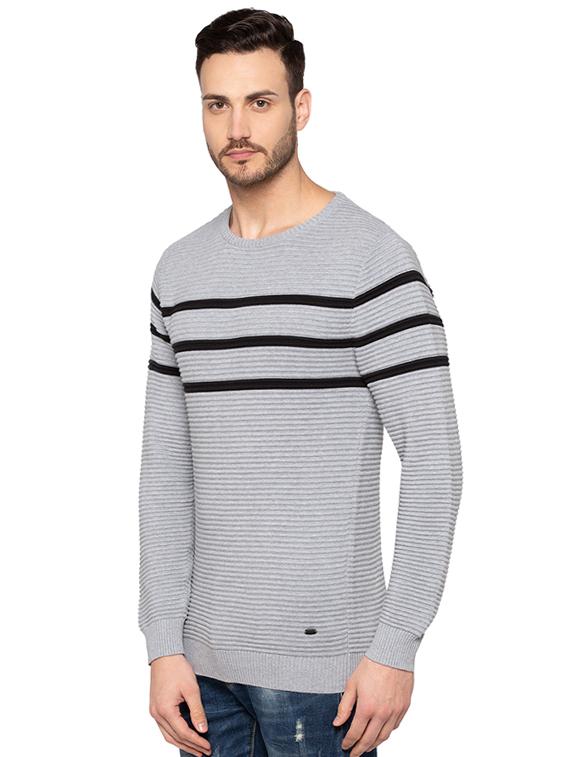 grey cotton pullover - 15691514 - Standard Image - 1