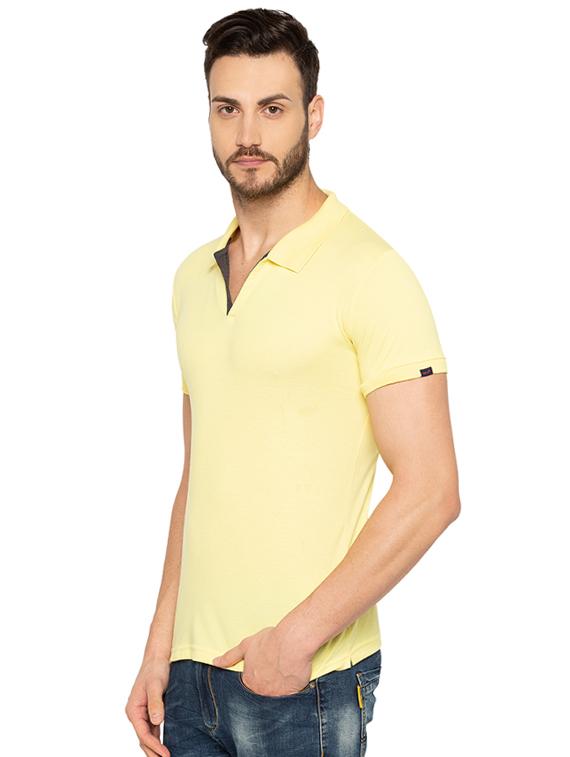 yellow cotton collared t-shirt - 15691570 - Standard Image - 1