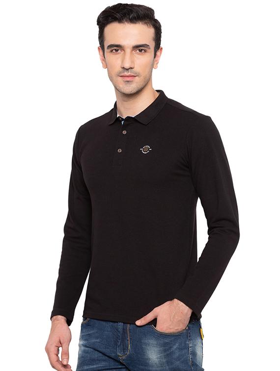 black cotton polo t-shirt - 15691612 -  Standard Image - 1