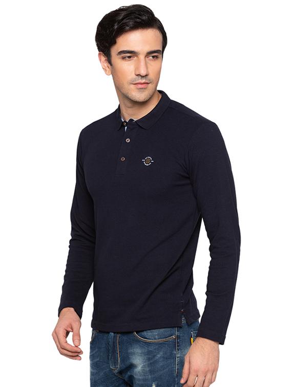 navy blue cotton polo t-shirt - 15691613 -  Standard Image - 1