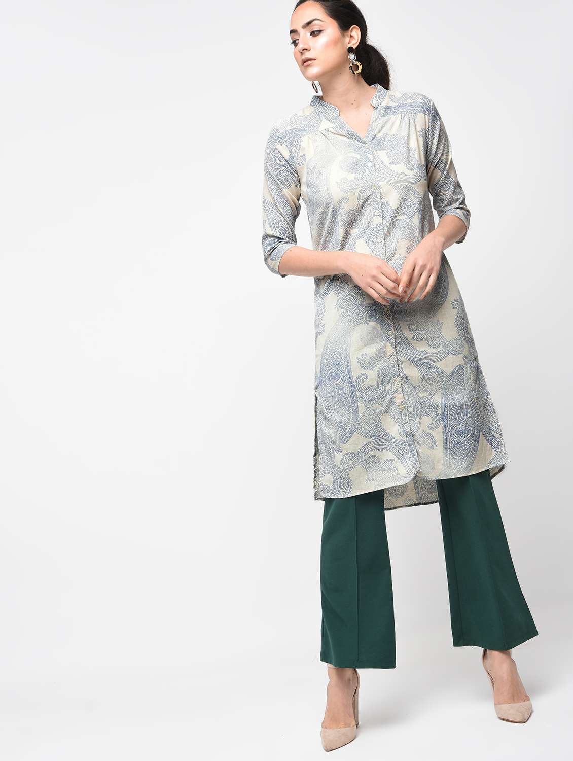 a-line printed kurta - 15692816 -  Standard Image - 1