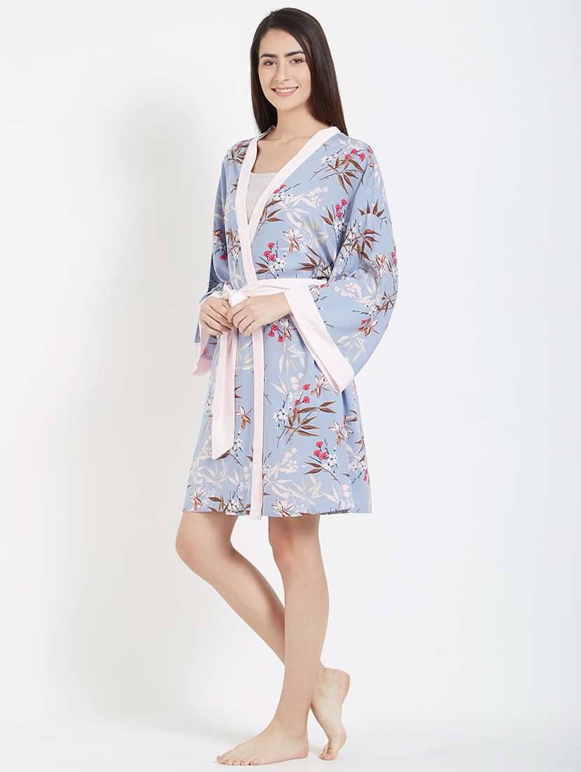 bow-tie floral sleepwear robe - 15692838 -  Standard Image - 1