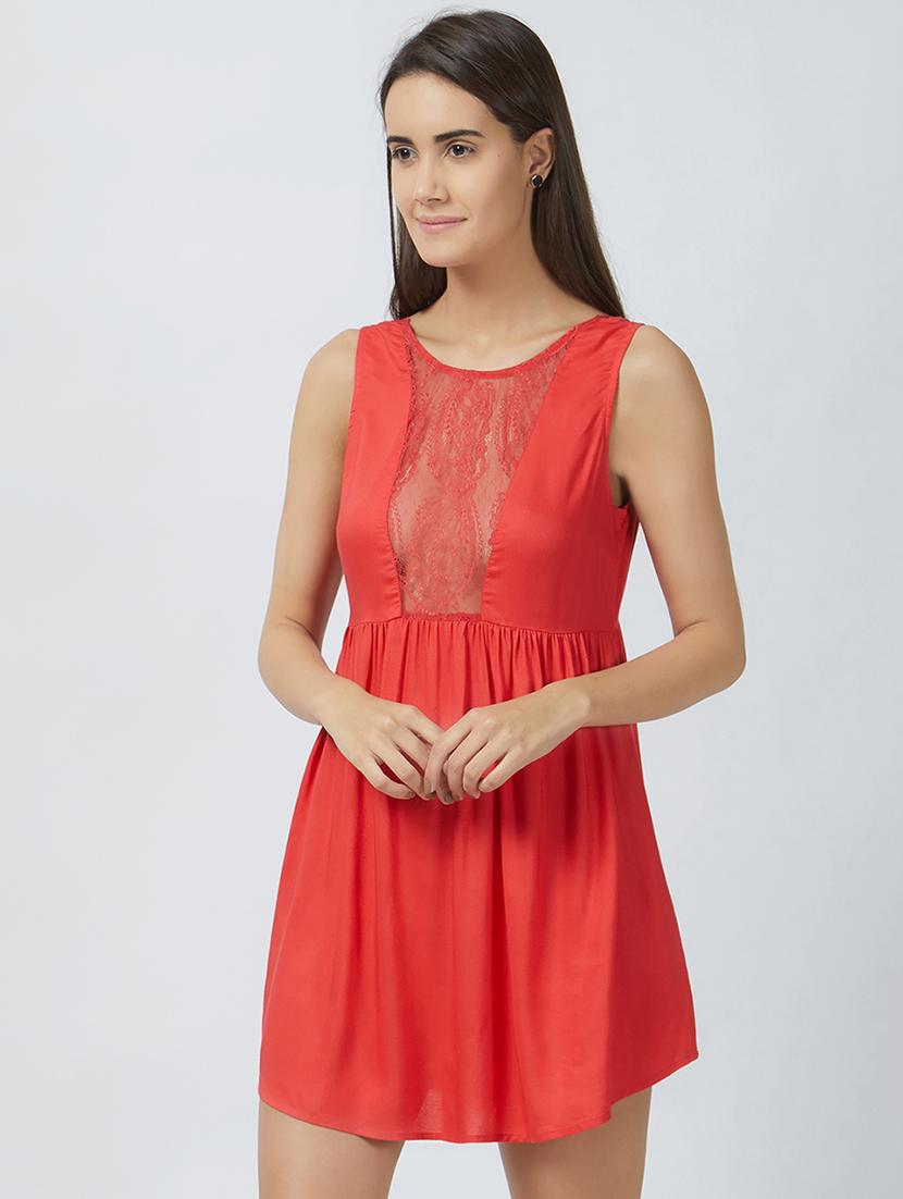 lace detail cutout back babydoll - 15692840 - Standard Image - 1