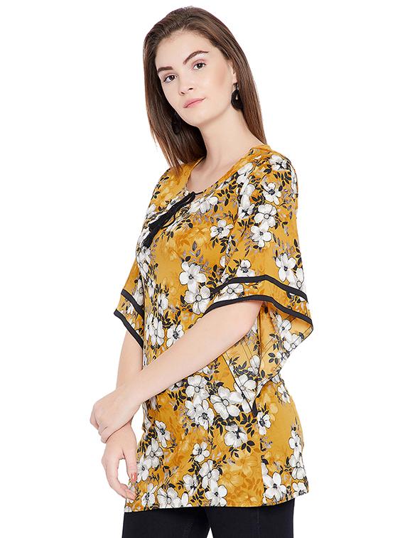 tie up neck floral tunic - 15692919 -  Standard Image - 1